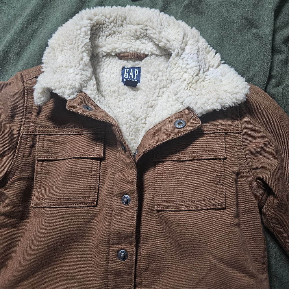 GAP Men's Brown Sherpa-Lined Jacket